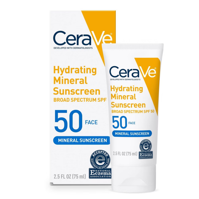 CeraVe Hydrating Mineral Face Sunscreen SPF 50 (1.7oz)