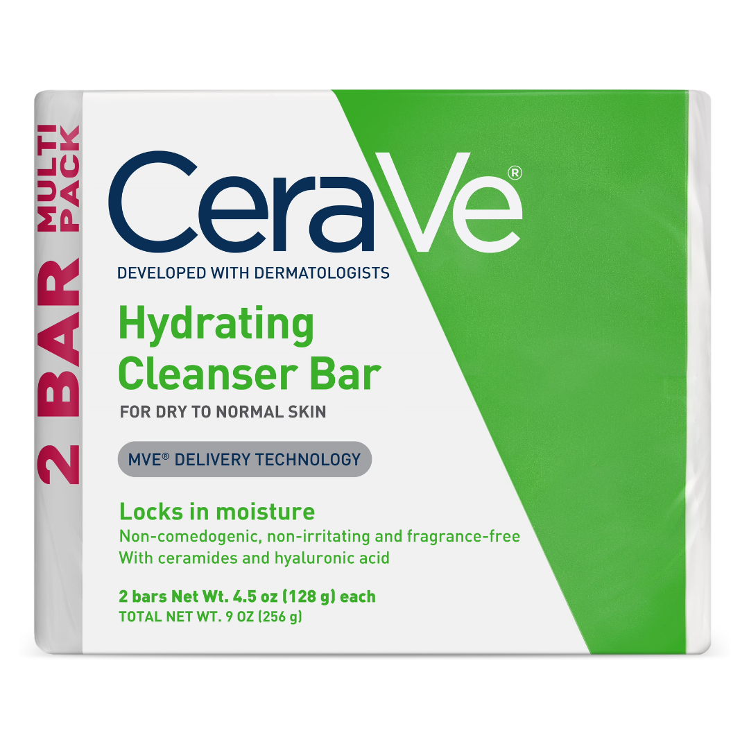CeraVe Hydrating Cleanser Bar jabón barra hidratante ceramidas pack 2