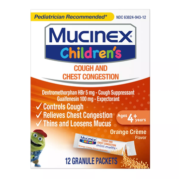 Mucinex Junior Strength Mini Melts guaifenesina infantil 12ct