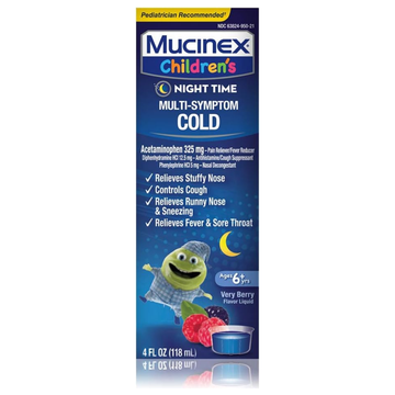 Mucinex Children’s Night Time Multi-Symptom alivio nocturno 4oz