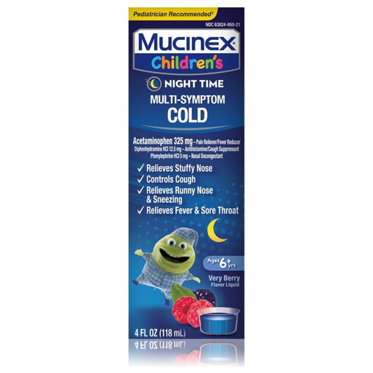 Mucinex Children’s Night Time Multi-Symptom alivio nocturno 4oz