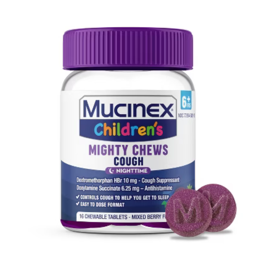 Mucinex Children's Mighty Chews Nighttime tabletas tos noche niños 16ct