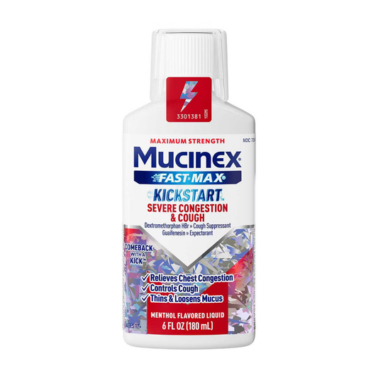 Mucinex Fast-Max Kickstart Severe Congestion Cough 6oz jarabe mentolado