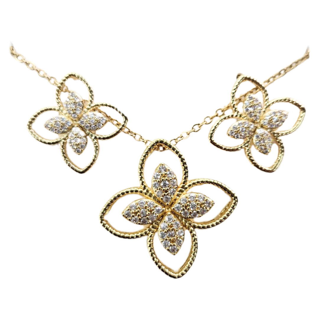 Floral & Gemstone Necklace and Earrings Set – Multiple Styles