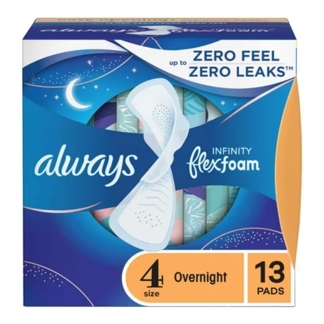 Always Infinity FlexFoam tamaño 4 nocturno con alas 13 unidades