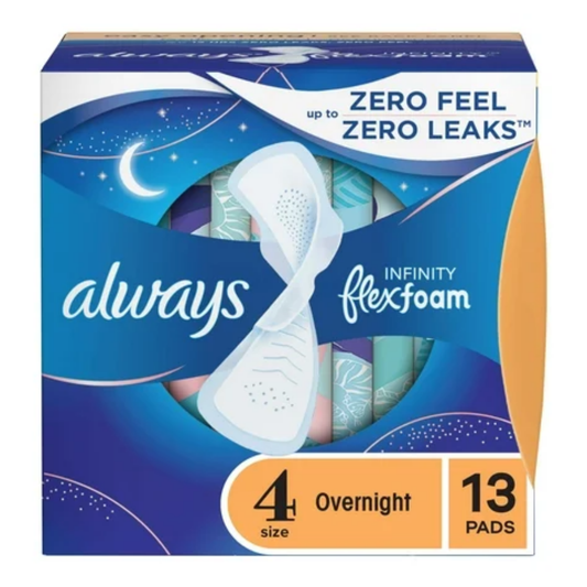 Always Infinity FlexFoam tamaño 4 nocturno con alas 13 unidades