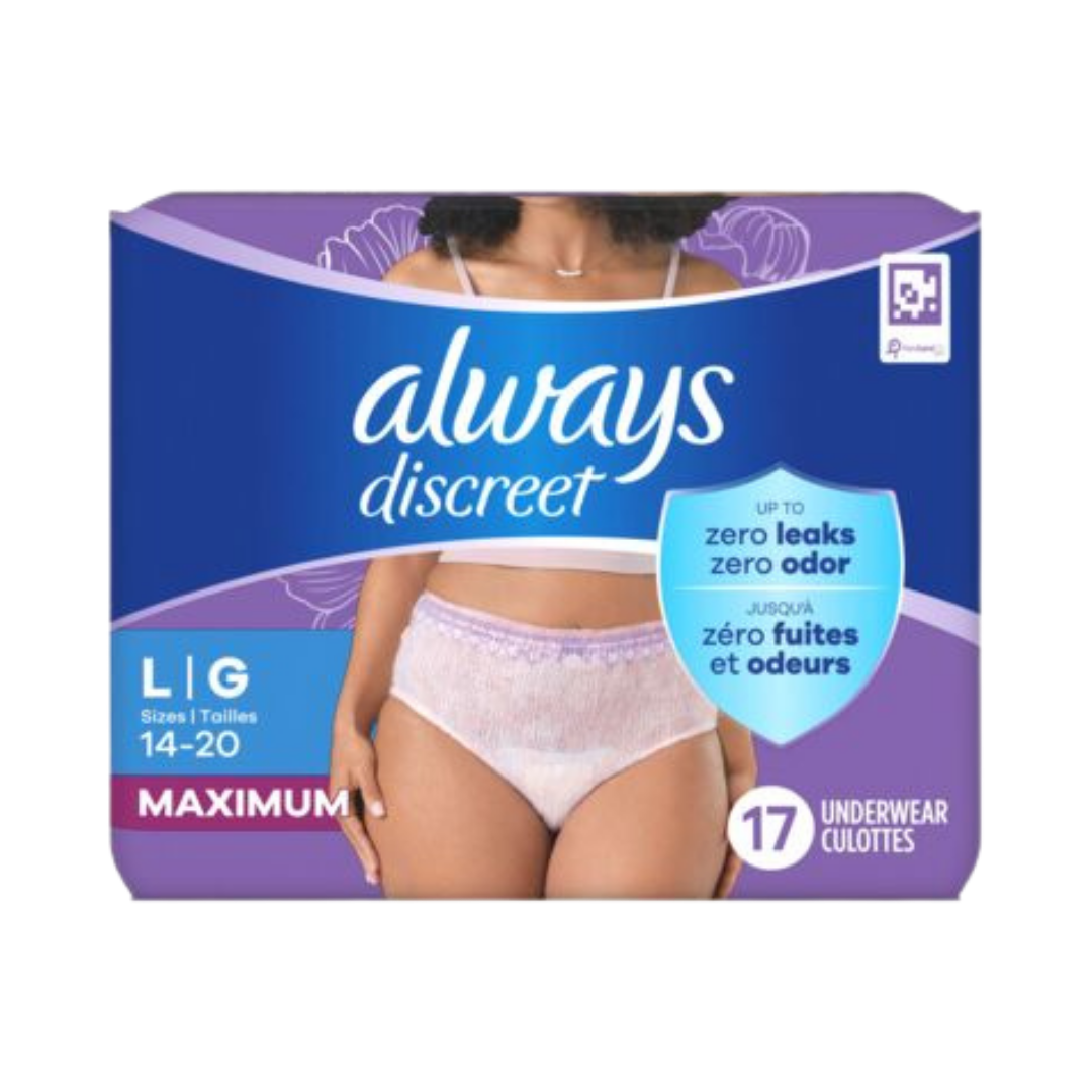 Ropa interior para incontinencia Always Discreet talla L 17 unidades