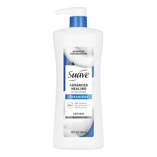 Suave Advanced Healing Body Lotion loción piel seca ceramidas 28oz