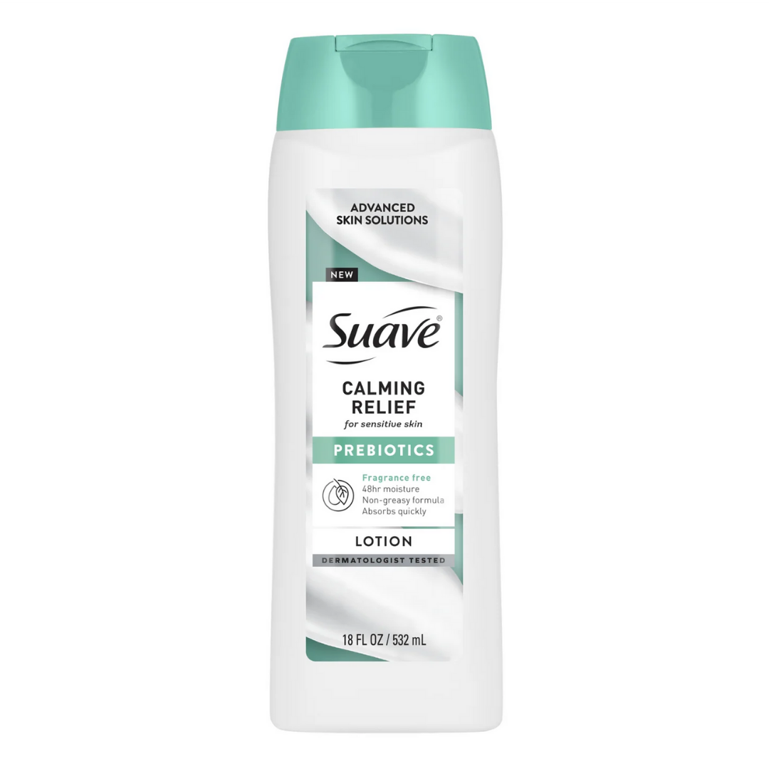 Suave Skin Solutions Calming Relief Body Lotion loción prebióticos piel sensible 18oz