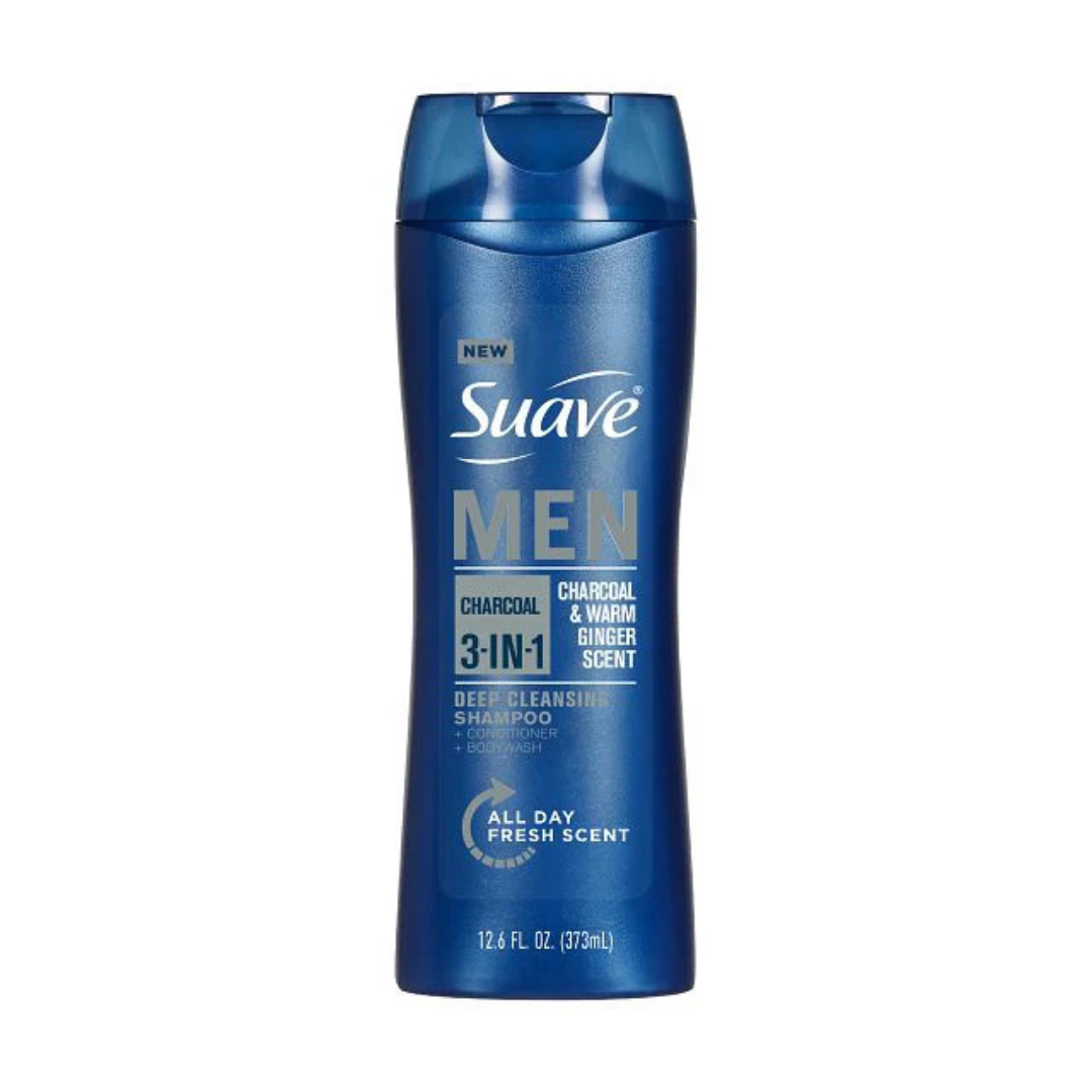 Suave Men 3-in-1 Charcoal shampoo acondicionador carbón 12.6oz