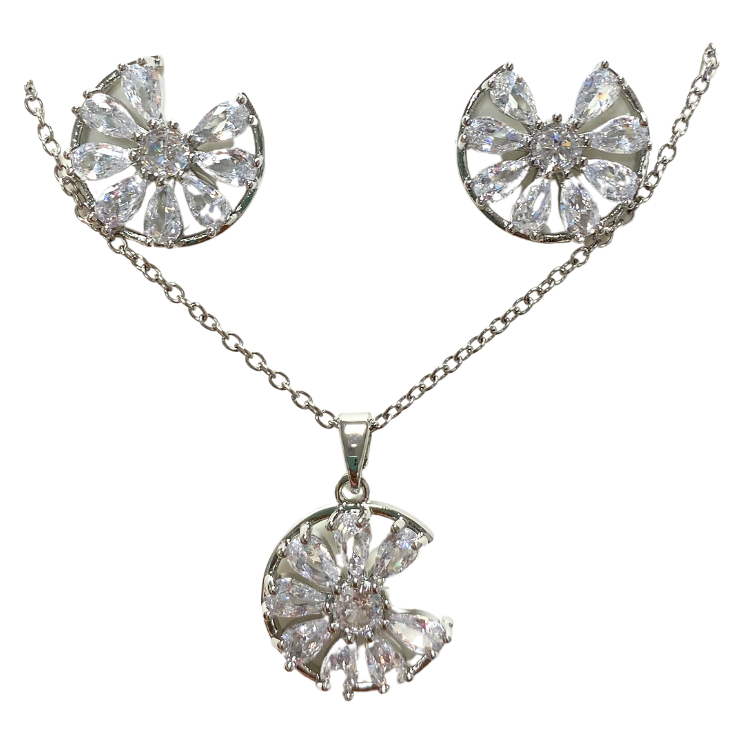 Floral & Gemstone Necklace and Earrings Set – Multiple Styles