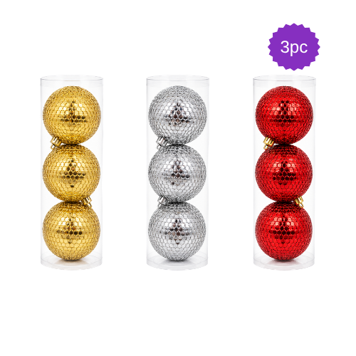 Esferas Navideñas Texturizadas 3PK 15 cm - AA2026-11