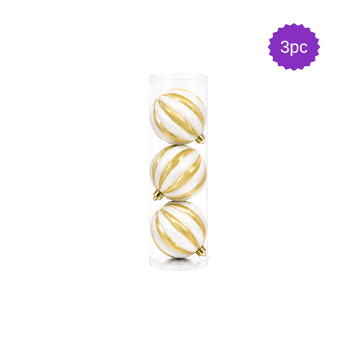 Esferas Navideñas Rayadas 3PK 15 cm - AA2026-12