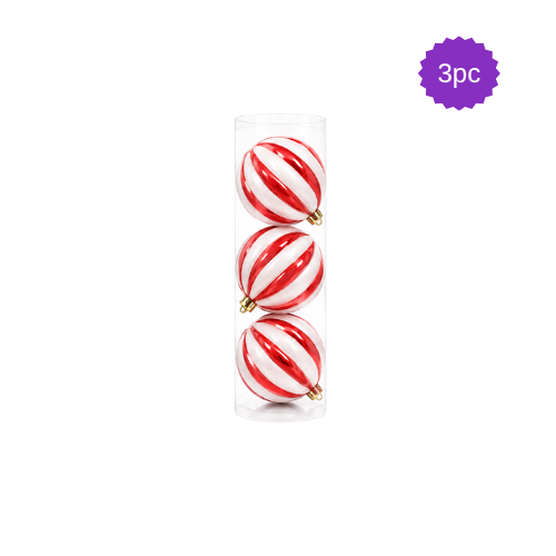 Esferas Navideñas Rayadas 3PK 15 cm - AA2026-12