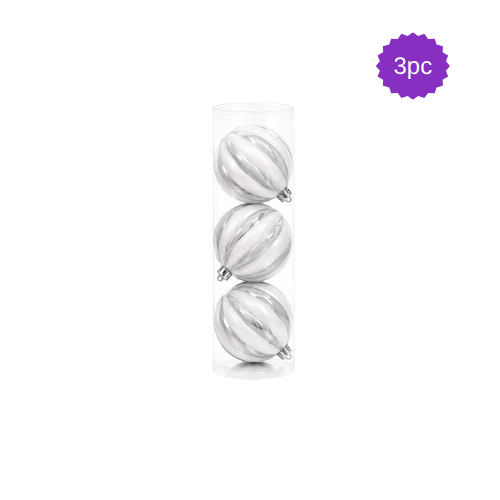 Esferas Navideñas Rayadas 3PK 15 cm - AA2026-12