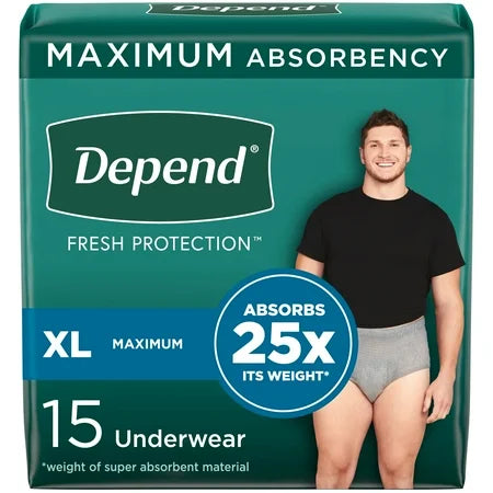Ropa Interior de Máxima Absorción Depend para Hombre XL (15 Unidades)