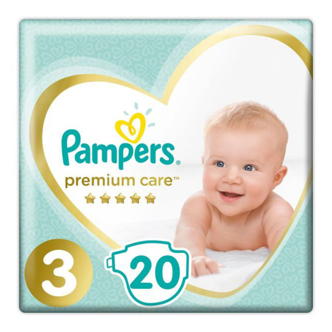 Pampers Premium Care Size 3 pañales desechables suaves 20 unidades