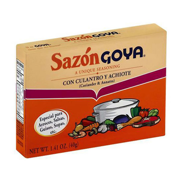 Goya Sazon Culantro y Achiote sazonador caja 8 sobres