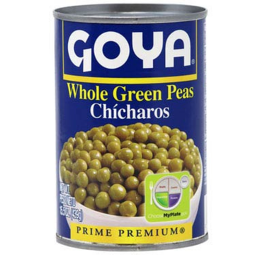 Goya Whole Green Peas chicharos enteros lata 15.5oz