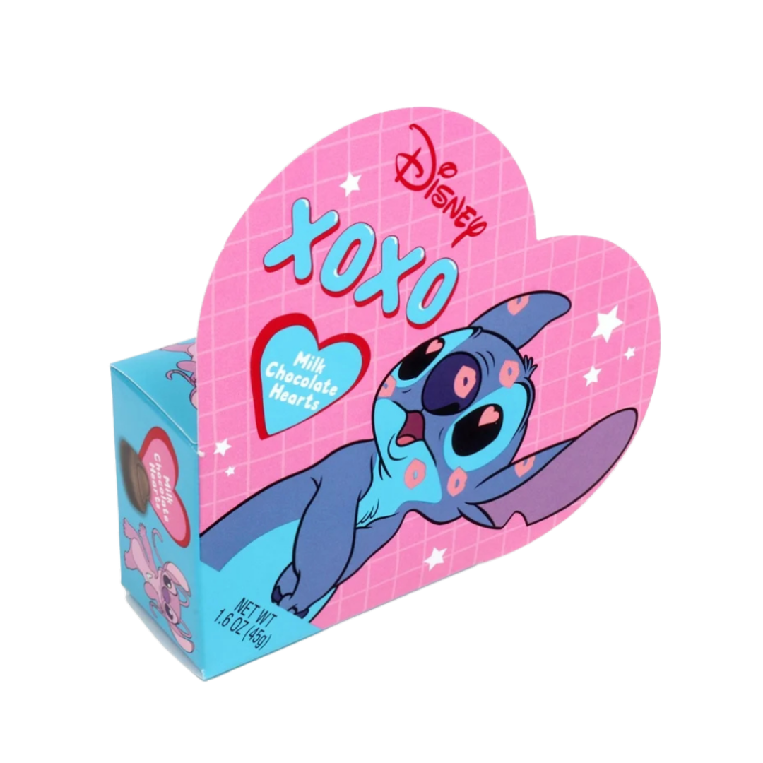 Caja de corazón de Stitch de Disney con chocolates crujientes 1.6oz.