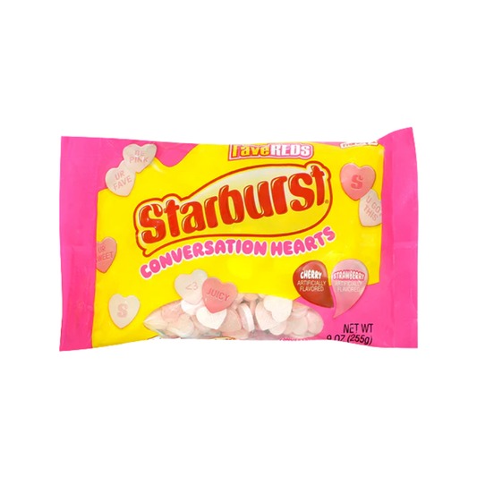 Bolsa de dulces Starburst FaveREDS Conversation Hearts para San Valentín 9oz.