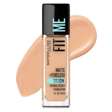 Maybelline Fit Me Matte Poreless Foundation Buff Beige 130 1oz base beige media