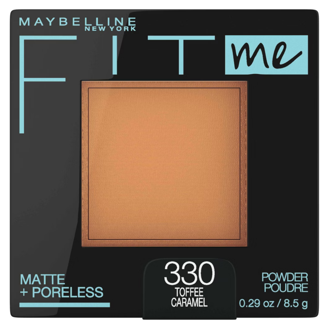 Maybelline Fit Me Matte Poreless Powder Toffee 330 0.29oz polvo mate oscuro