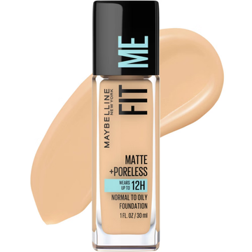 Maybelline Fit Me Matte Poreless Foundation Warm Nude 128 1oz base nude cálido