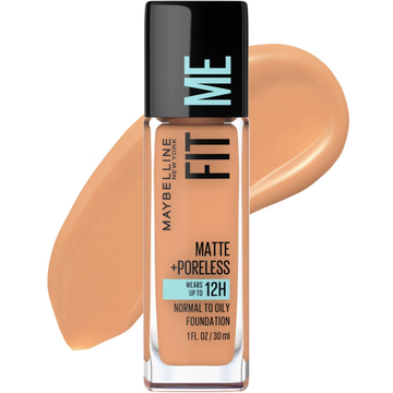 Maybelline Fit Me Matte Poreless Foundation Warm Honey 322 1oz base cálida