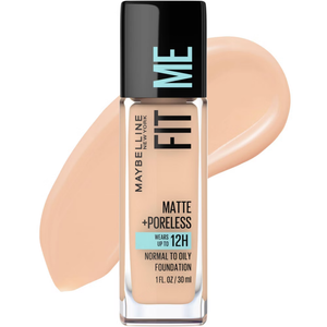 Maybelline Fit Me Matte Poreless Foundation Creamy Beige 122 1oz base mate
