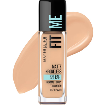 Maybelline Fit Me Matte Poreless Foundation True Beige 222 1oz base maquillaje