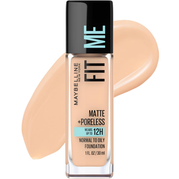 Maybelline Fit Me Matte Poreless Foundation Soft Sand 124 1oz base mate