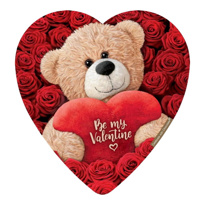 Celebrate with Chocolate Plush Bear Be My Valentine Heart Box (6oz)