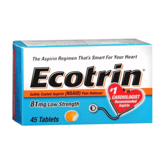 Ecotrin Aspirina de 81mg con recubrimiento de seguridad 45 tabletas