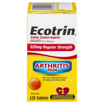 Ecotrin aspirina recubierta 325mg 125 tabletas