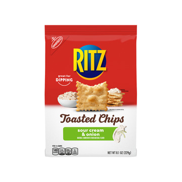 Ritz Toasted Chips Sour Cream & Onion 8.1oz chips horneados