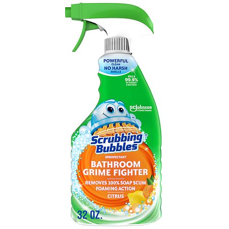 Scrubbing Bubbles Bathroom Cleaner Disinfectant Spray Grime Fighter - Citrus - 32 fl oz: Shower, Toilet, Countertops, Bath…