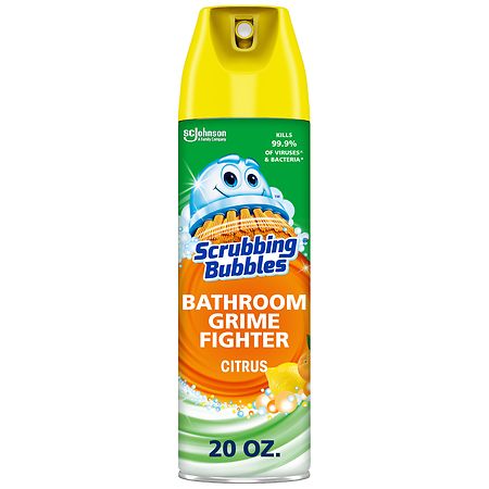 Scrubbing Bubbles Citrus Bathroom Cleaner & Disinfectant Aerosol Spray - 20oz: Shower, Countertops, Bath Tub, Sink…