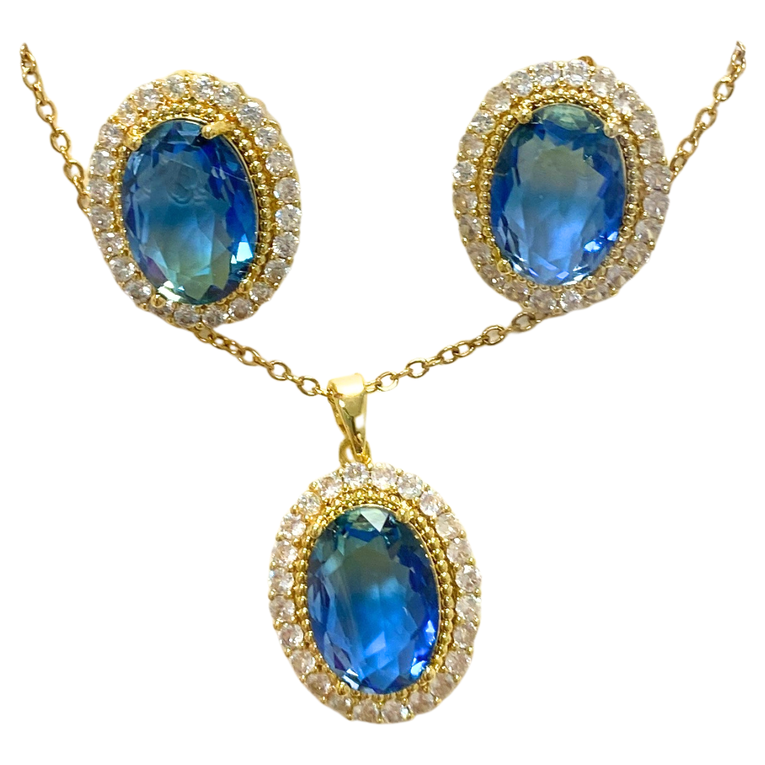 Floral & Gemstone Necklace and Earrings Set – Multiple Styles