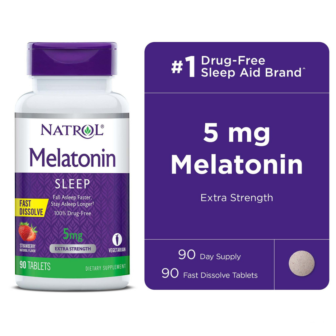 Natrol Melatonin 5mg Fast Dissolve Strawberry melatonina 90 tabletas