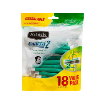 Schick Exacta2 Sensitive Disposable Razors twin blade para piel sensible 18ct