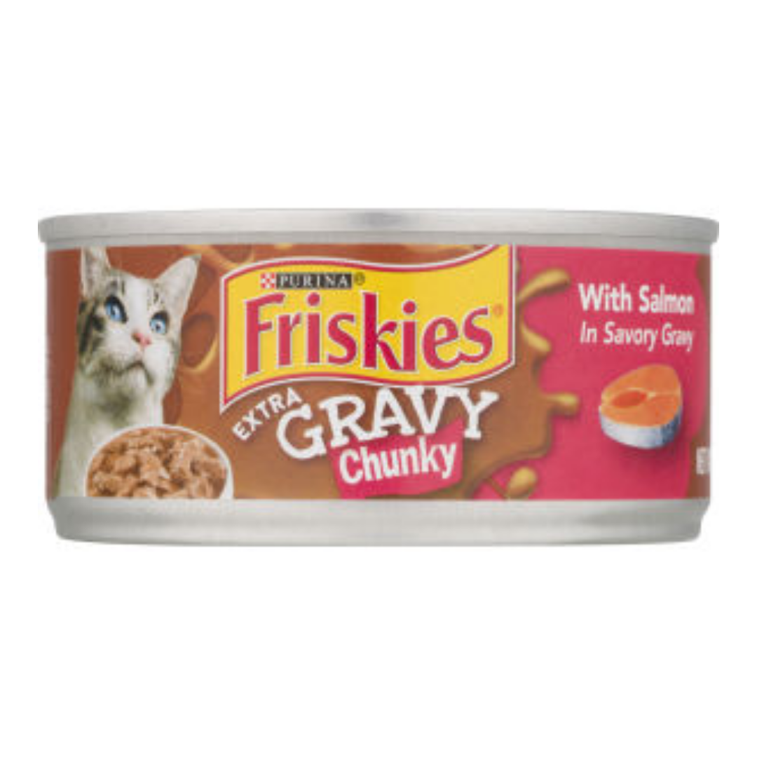Comida húmeda para gatos Purina Friskies Extra Gravy Chunky sabor Salmón 5.5 oz
