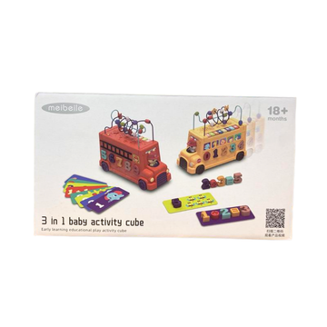 Meibeile Baby Activity Cube Bus juguete autobús escolar con laberinto y formas