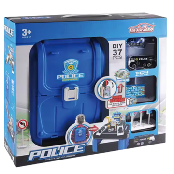 Six Six Zero Police Backpack Garage mochila juguete garaje policía 37 piezas