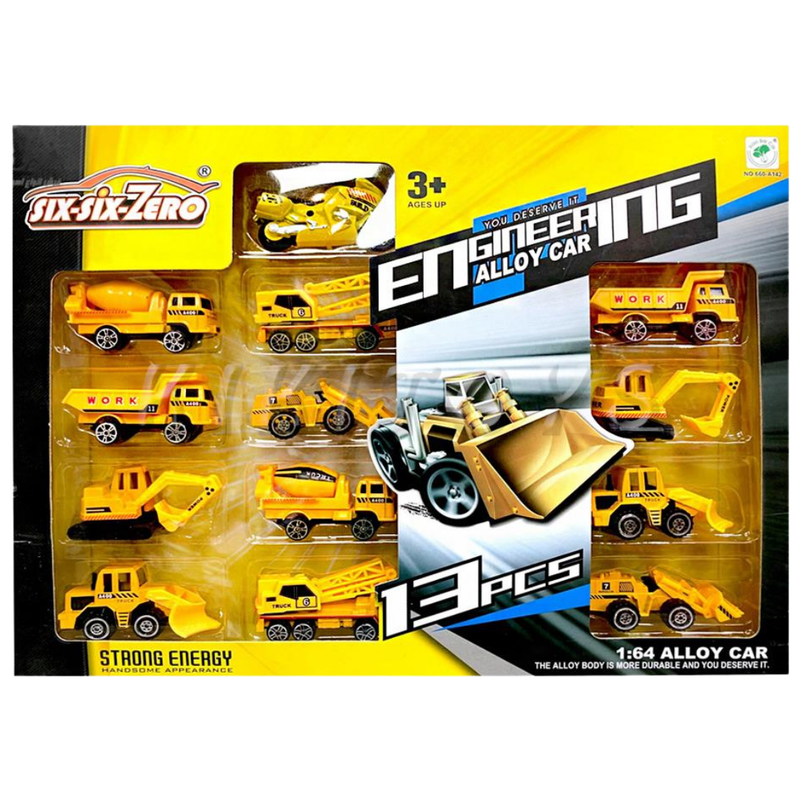 Six Six Zero Engineering Alloy Construction Vehicle Set (13 Pcs)