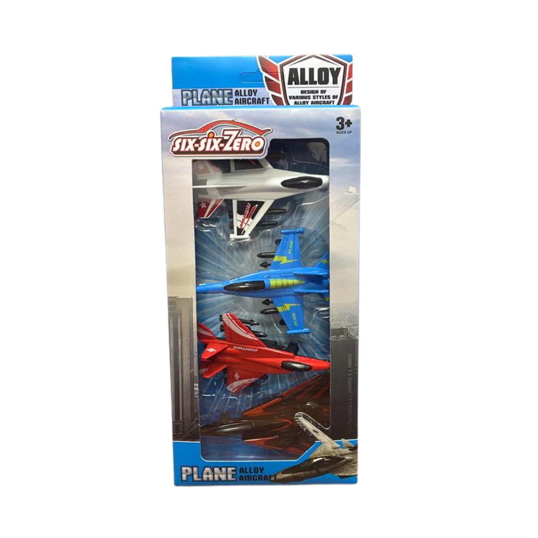 Six Six Zero Alloy Aircraft set de 3 aviones juguete metal