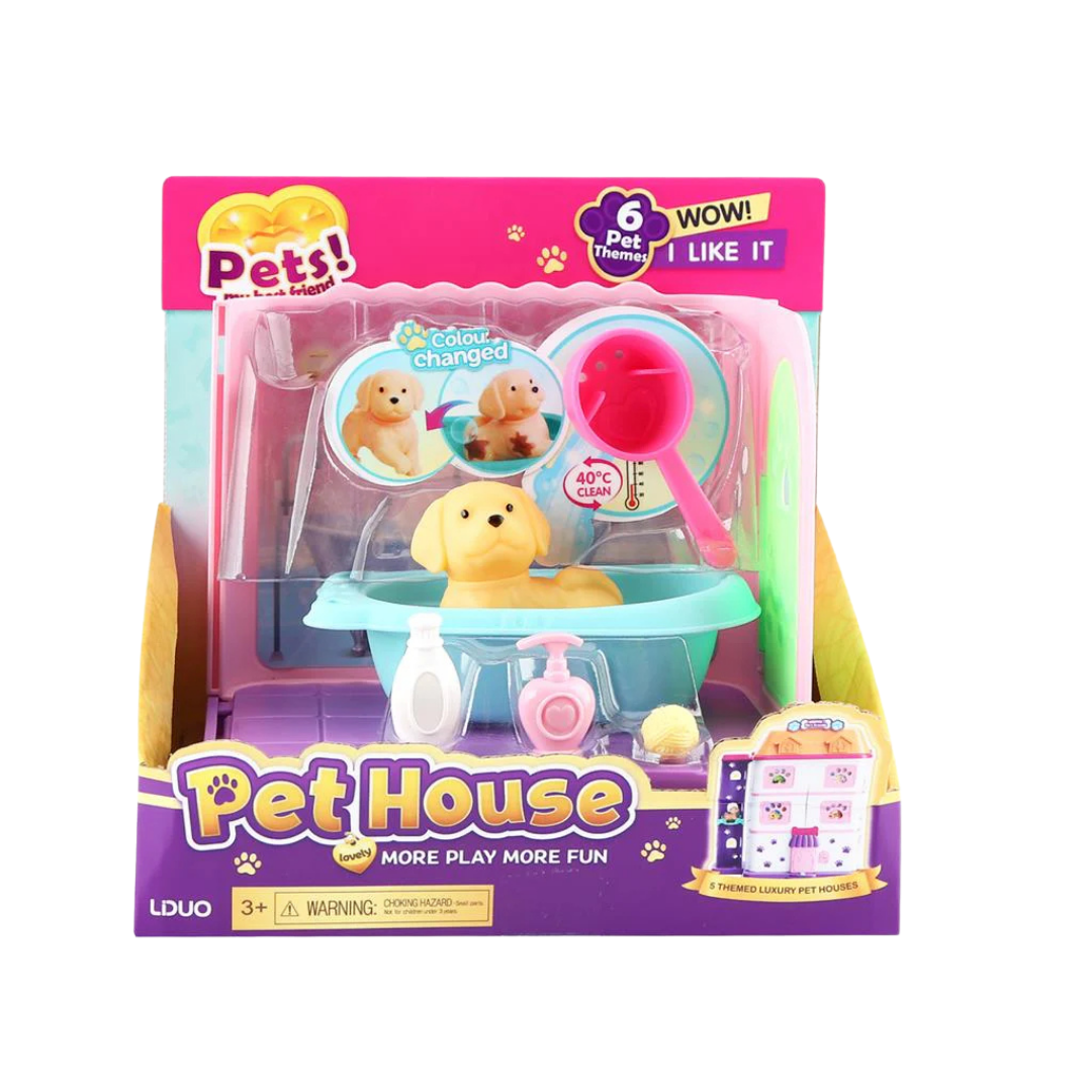 LDUO Pet House Playset juguete baño perro accesorios