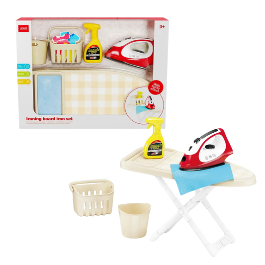 LDUO Ironing Board Set juguete tabla planchar plancha spray vapor