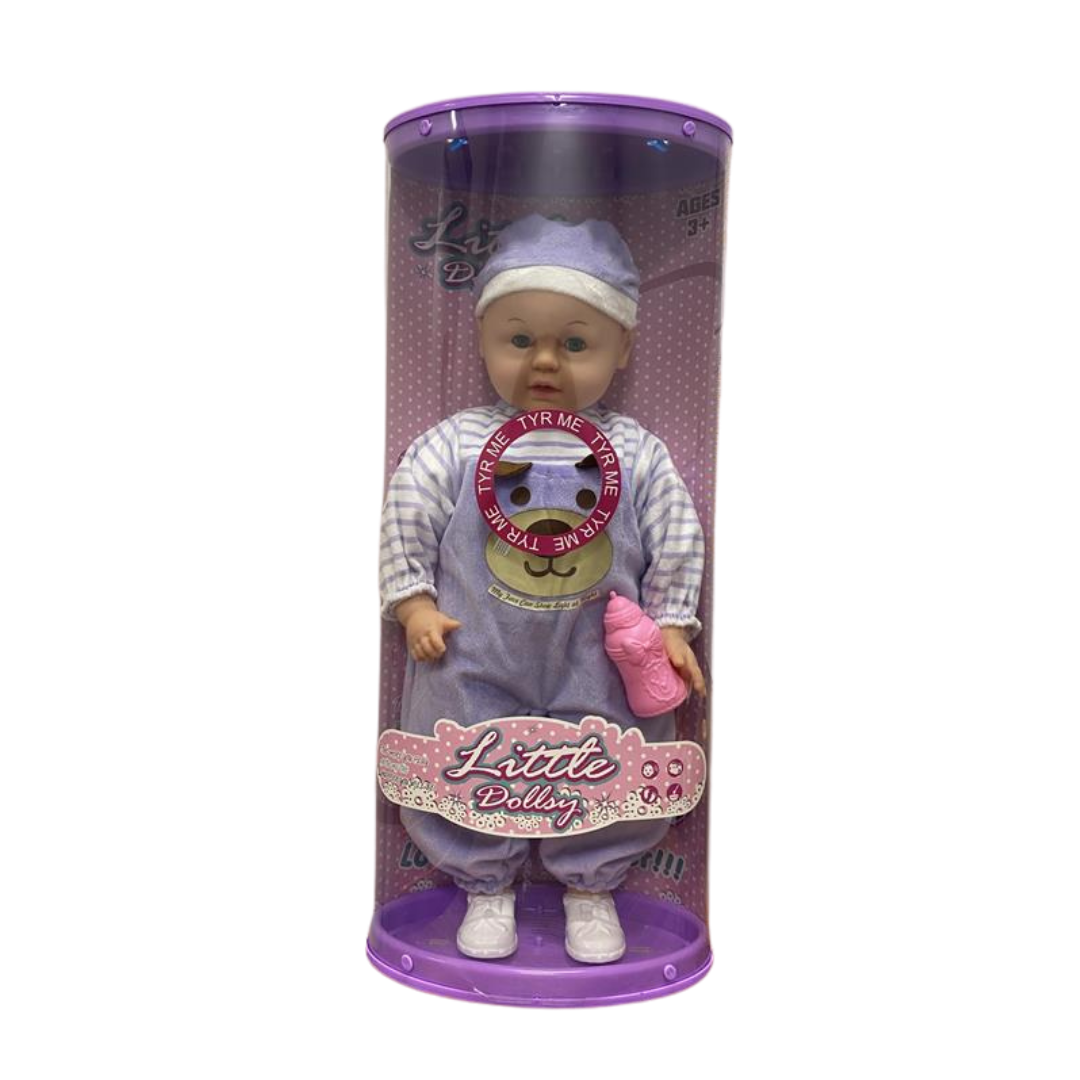 Little Dollsy Baby Doll muñeca bebé azul cara luminosa