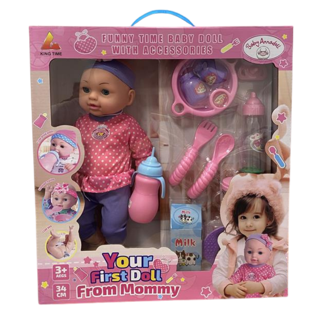 Your First Doll muñeca bebé ropa conejito accesorios comida